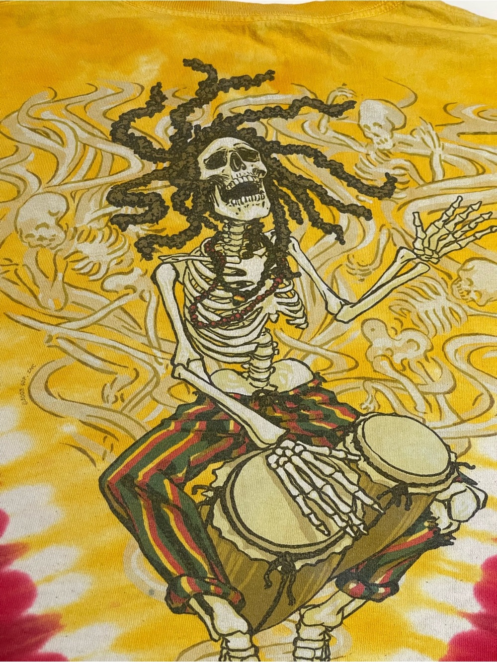 VINTAGE LIQUID BLUE RASTA SKELETON GRATEFUL DEAD SHIRT XLG